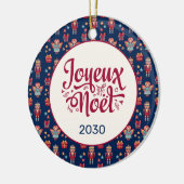 Retro Joyeux Noel Keramisch Ornament (Links)