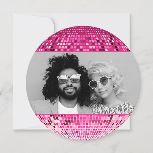 Retro Joyful Vibes Disco Ball Kerstfoto Feestdagenkaart (Voorkant)