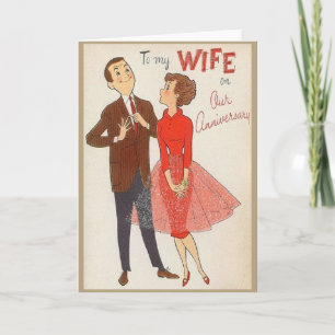 Retro Jubileum card aan vrouw Kaart