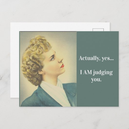 Retro Judgmental Briefkaart (Voorkant / Achterkant)