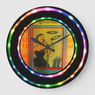 Retro Jukebox Fake Neon. Round Clock Grote Klok