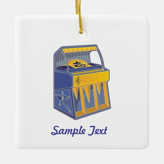 Retro Jukebox Keramisch Ornament (Voorkant)