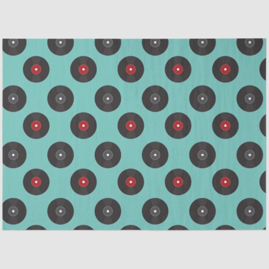 Retro Jukebox Records Patroon Tissuepapier (Voorkant)