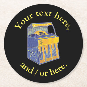 Retro Jukebox Ronde Kartonnen Onderzetter