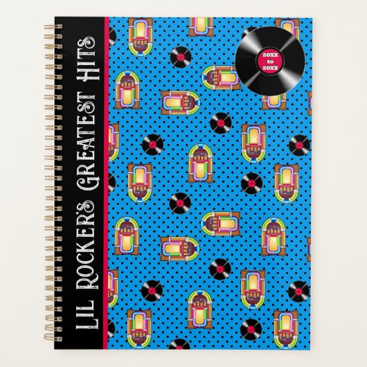 Retro Jukebox Vinyl Records Musique Bleu Personnal (Devant)