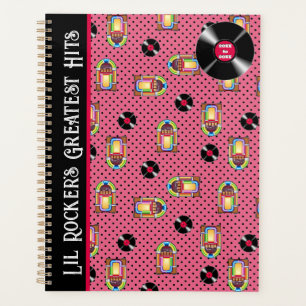 Retro Jukebox Vinyl Records Muziek Roze Personalis Planner