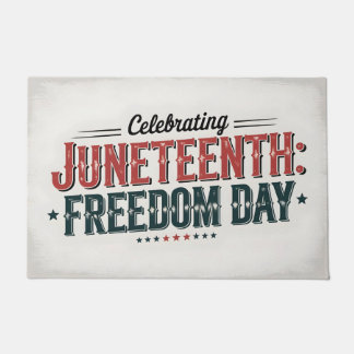 Retro Juneteenth Typography, Black Freedom Day Deurmat