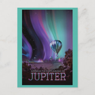 Retro Jupiter Aurora ruimtevaart Briefkaart