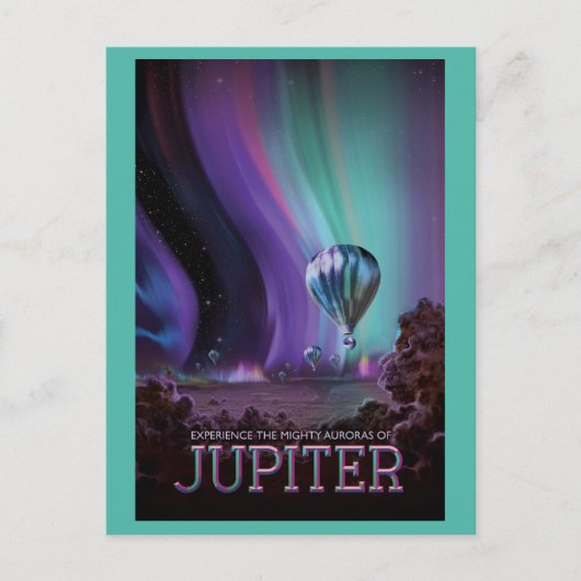 Retro Jupiter Aurora ruimtevaart Briefkaart (Voorkant)