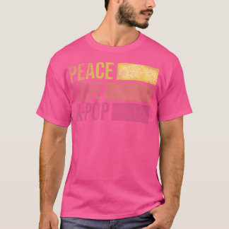 Retro K-Pop voor Teen Girls Vrouwen Kpop en Peace T-shirt