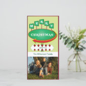 Retro Kaart van de Foto van het Teken van Kerstmis (Staand voorkant)