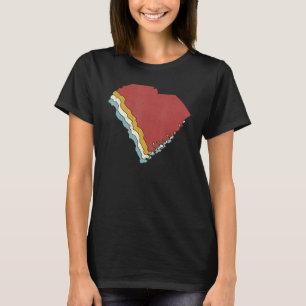 Retro kaart van de staat South Carolina in vintage T-shirt