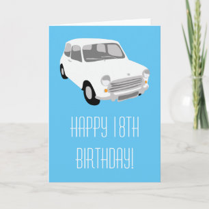 Retro Kaart van de Verjaardag van de Auto