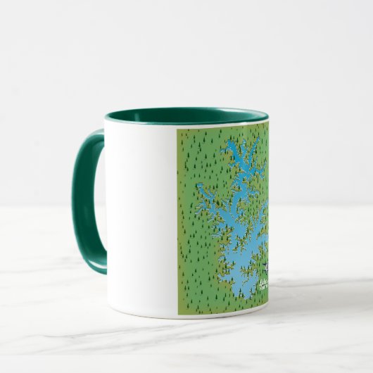 Retro-kaart van het meer Norman South Carolina Mok (Voorkant links)