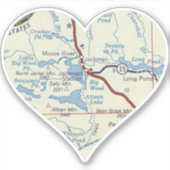 Retro kaart van Jackman Maine Sticker (Voorkant)