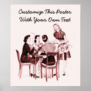 Retro-Kaarten en koffie Poster