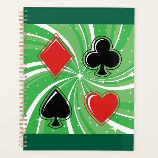 Retro kaartkleuren levendig rood en zwart planner (Voorkant)