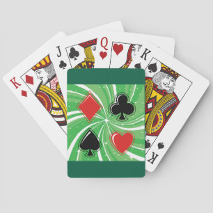 Retro kaartkleuren levendig rood en zwart pokerkaarten
