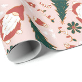 Retro kabouters Kerst inpakpapier (Rol Hoek)