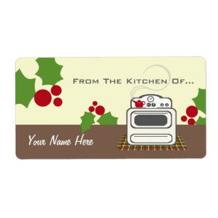 Retro kachel Kerstmis uit de keuken van... Etiket