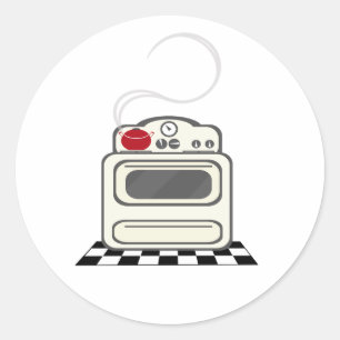 Retro kachel rode pot Sticker