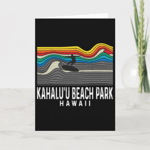Retro Kahalu'u Beach Park Hawaï surfer surfen Kaart