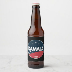 Retro Kamala Harris 2024 Voor President Verkiezing Bier Etiket