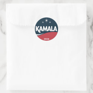 Retro Kamala Harris 2024 Voor President Verkiezing Ronde Sticker