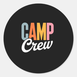 Retro kamp crew zomer kamperen grappige vrienden ronde sticker