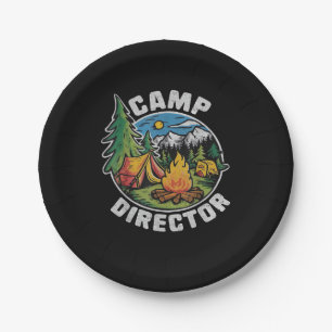 Retro Kampdirecteur Camping Zomer Kamp Grappig Kam Papieren Bordje