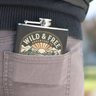Retro kamperen wandelen outdoor natuur liefhebber heupfles