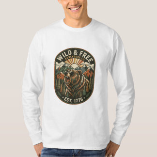 Retro kamperen wandelen outdoor natuur liefhebber  t-shirt