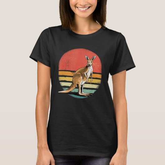 Retro  Kangaroo Australia Animal Zoökeeper T-shirt (Voorkant)