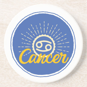 Retro Kanker Zodiac-teken Badge   Zandsteen Onderzetter