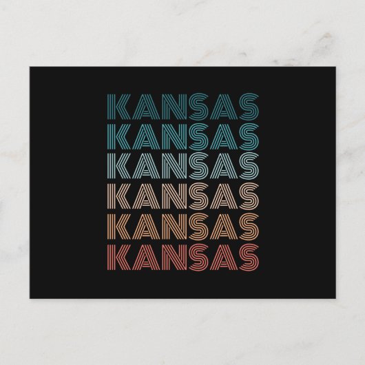 Retro Kansas -Amerikaanse staten Briefkaart (Voorkant)