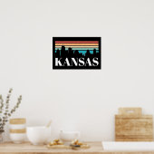 Retro Kansas City Silhouet Skyline Poster (Keuken)