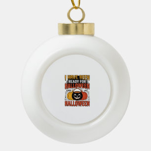 Retro Kant-en-Klaar Voor Halloween Snoep Emmer T-s Keramische Bal Ornament