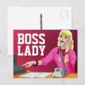 RETRO KANTOOR BOSS LADY BRIEFKAART (Voorkant / Achterkant)