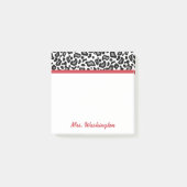 Retro Kantoor Leopard Teacher's Post It Notes Gift (Voorkant)