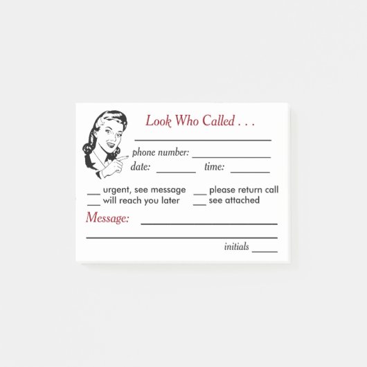 Retro Kantoor Memo Sticky Notes (Voorkant)