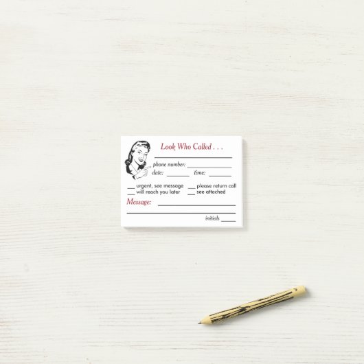 Retro Kantoor Memo Sticky Notes (Op bureau)