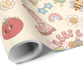 Retro karakterpatroon inpakpapier (Rol Hoek)