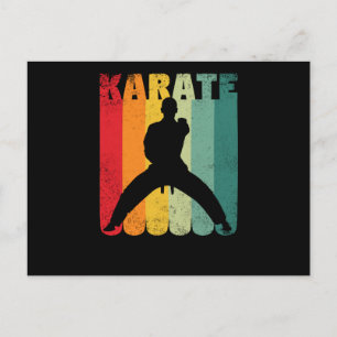 Retro karate silhouette 70s 80s briefkaart
