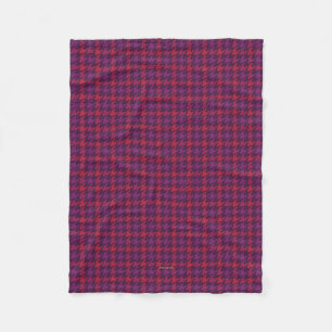 Retro karmozijnrood paars houndstooth geruit patro fleece deken