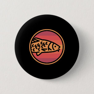 Retro Karper Vis Liefhebbers Ronde Button 5,7 Cm
