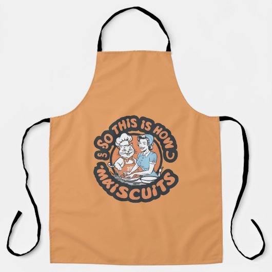 Retro Kat Chef Maiscuits Bak Kunst Schort (Voorkant)