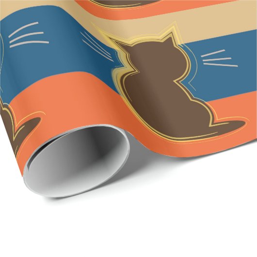 Retro Kat Coco Cadeaupapier (Rol Hoek)