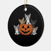 Retro kat Halloween uit de jaren 90 Griezelig seiz Keramisch Ornament (Links)