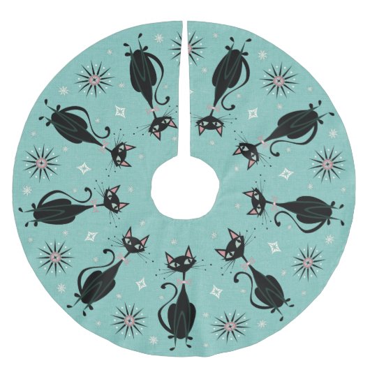 Retro-Kat Kerstboom Rok (Voorkant)