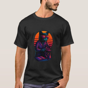 Retro kat met medische innovatieve vaardigheden Bi T-shirt